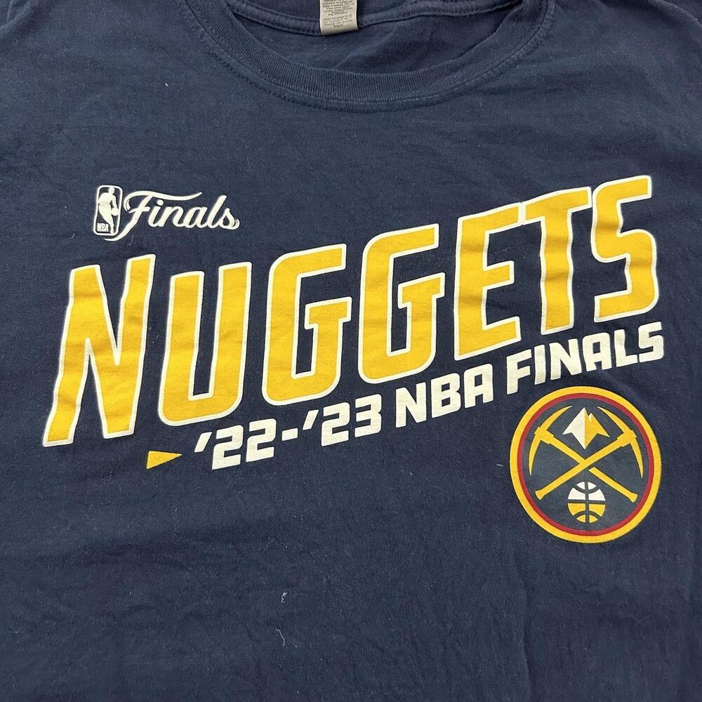 Denver Nuggets Short Sleeve Nba Finals Short Sleeve Shirt Mens Large Blue
